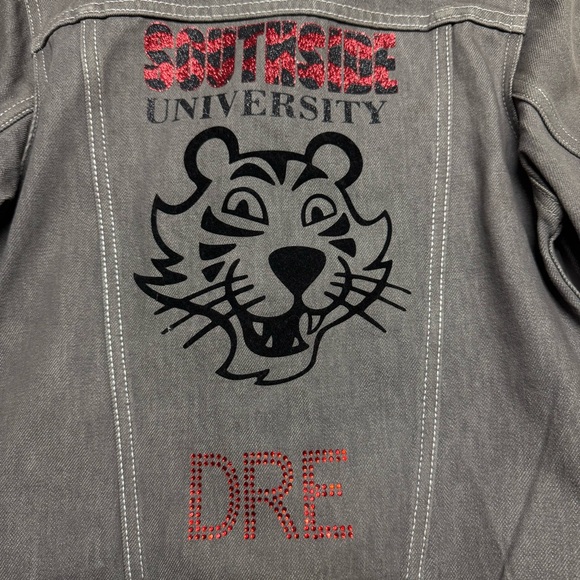 RARE Levi’s Southside University Denim Trucker Jacket In Grey Size: S (8-10) - Picture 2 of 12